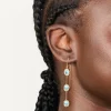 Gold Plated Aqua Cubic Zirconia Thread Through Earrings