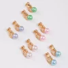 Colourful Pastel Pearl Clip On Earrings 5-Pack