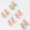 Colourful Pastel Pearl Clip On Earrings 5-Pack