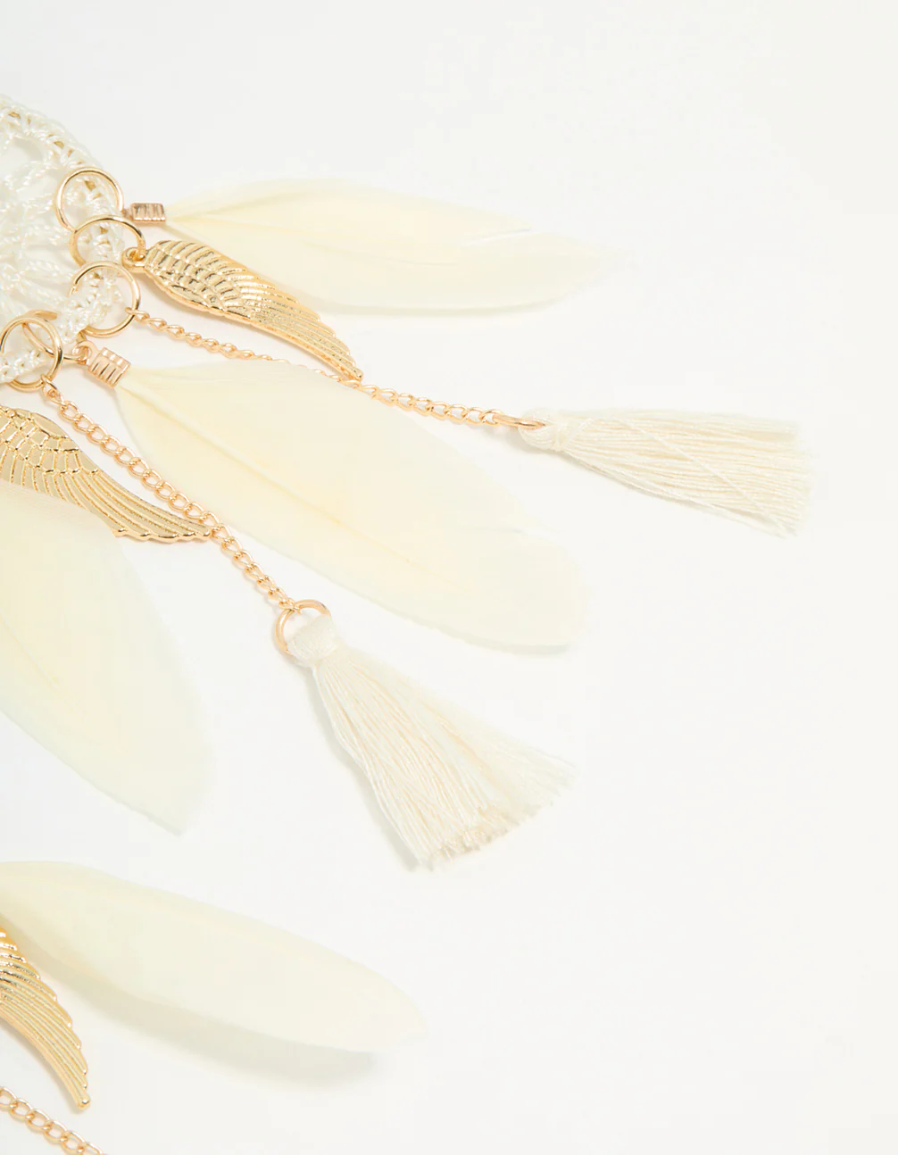 2968-cream-gold-feather-dreamcatcher-drop-earrings-5.webp Cream & Gold Feather Dreamcatcher Drop Earrings