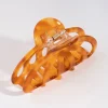 Cream Ceramic Swirl Five Hole Acetate Claw