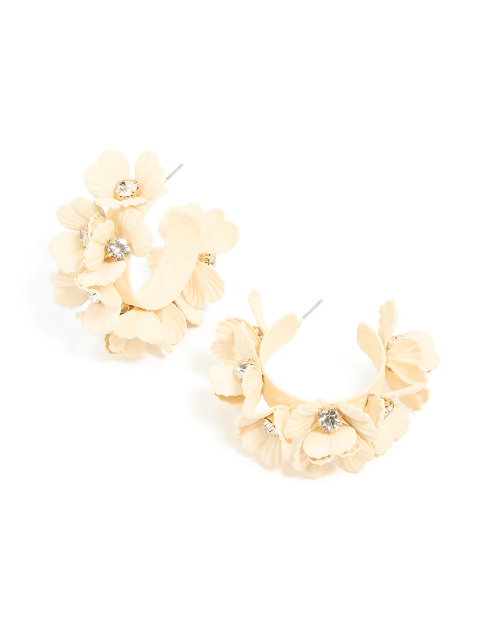 2973-cream-coated-metal-multi-flower-hoop-earrings-1.webp Cream Coated Metal Multi-Flower Hoop Earrings
