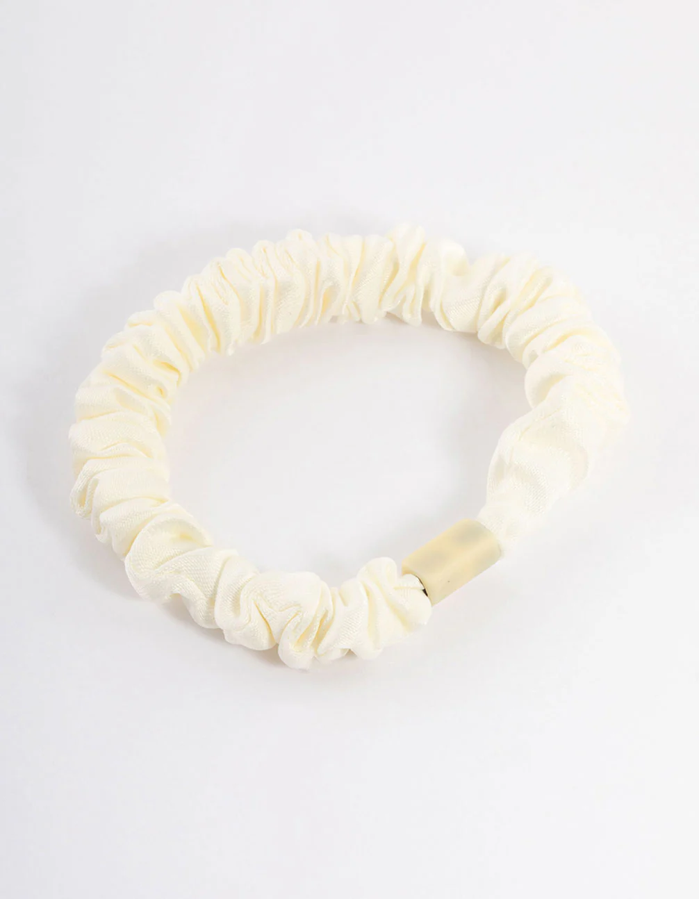 2975-cream-fabric-clamp-thin-scrunchie-1.webp Cream Fabric Clamp Thin Scrunchie