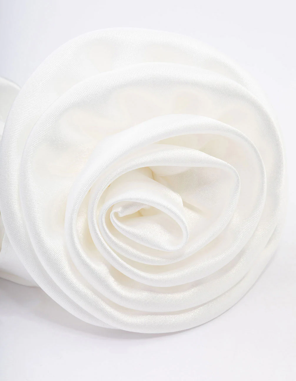 Cream Fabric Rosette Hair Scrunchie