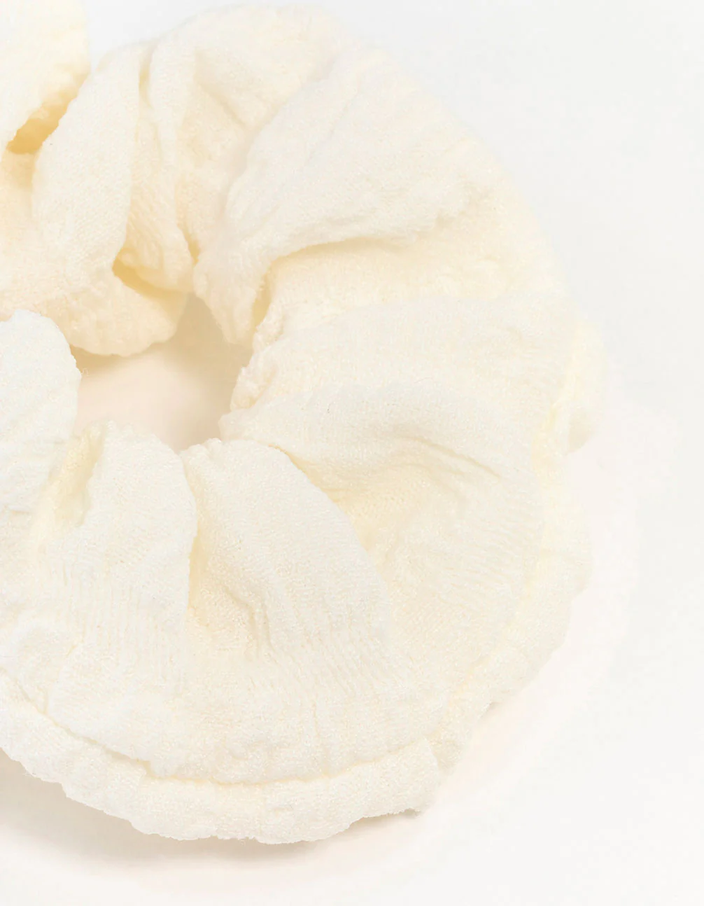 2979-cream-fabric-seersucker-scrunchie-2.webp Cream Fabric Seersucker Scrunchie