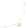 Gold Plated Blue Beaded & Evil Eye Pendant Necklace