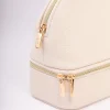 Cream Faux Leather Makeup & Jewellery Case