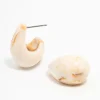 Cream Marble Teardrop Earrings