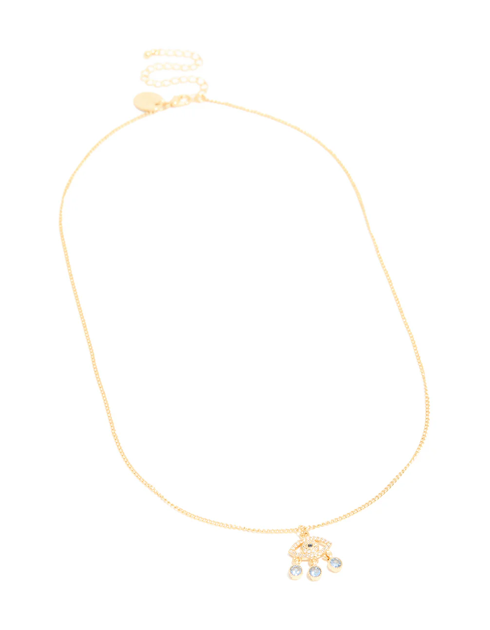 299-gold-plated-blue-cubic-zirconia-evil-eye-pendant-necklace-4.webp Gold Plated Blue Cubic Zirconia Evil Eye Pendant Necklace