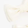 Cream Mini Fabric Bow Tie Hair Clips 2-Pack