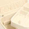 Cream PU Leather Rectangular Layered Jewellery Case