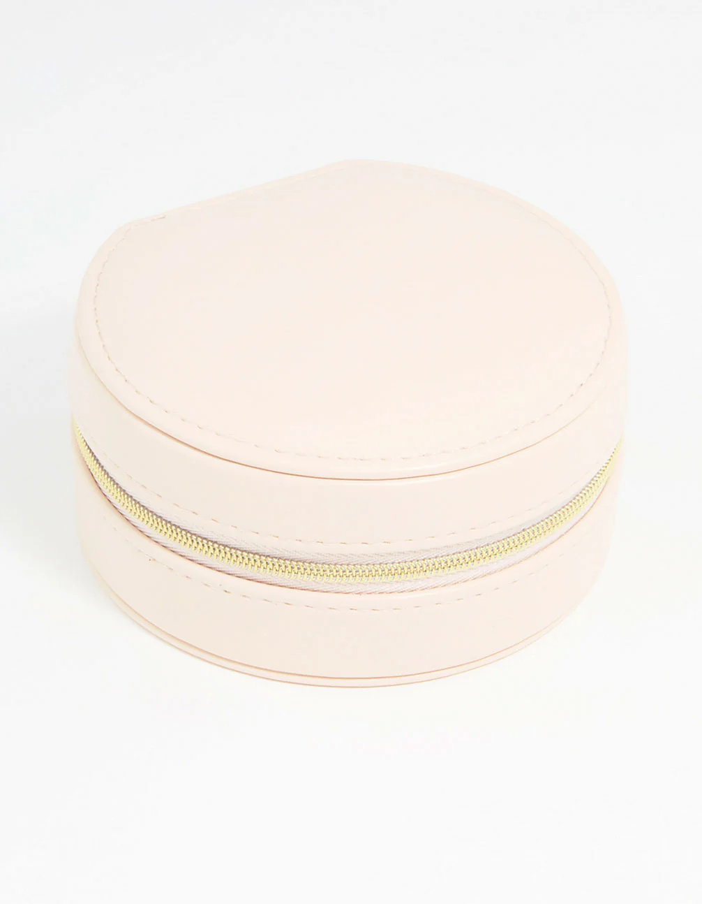 2995-cream-pu-leather-small-round-jewellery-box-2.webp Cream PU Leather Small Round Jewellery Box