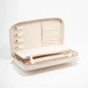 Cream PU Leather Wallet Jewellery Case