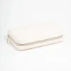 Cream PU Leather Wallet Jewellery Case