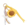 3001-crocheted-sunflower-purple-flowers-key-chain-1.webp Crocheted Sunflower & Purple Flowers Key Chain