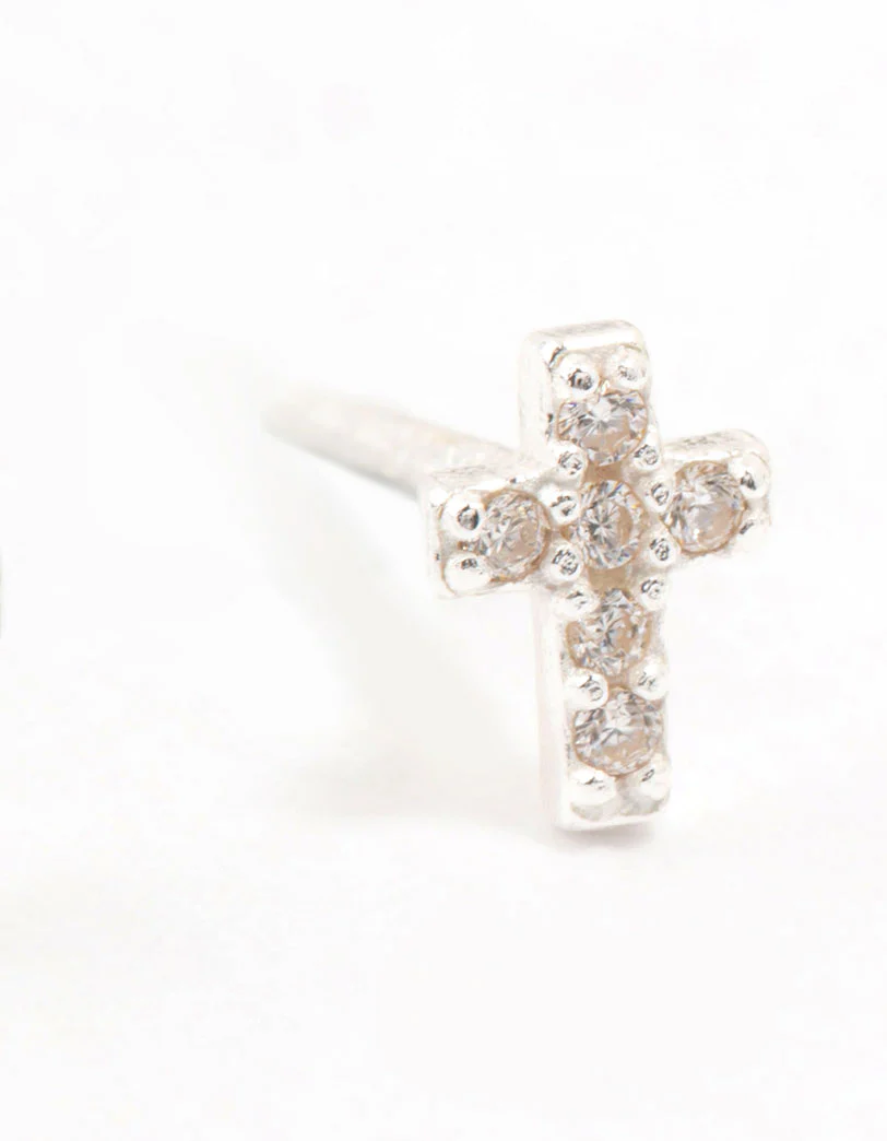 3019-cubic-zirconia-cross-sterling-silver-stud-earrings-5.webp Cubic Zirconia Cross Sterling Silver Stud Earrings