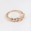 Cubic Zirconia Gold Cluster Row Ring