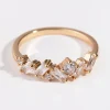 Cubic Zirconia Gold Cluster Row Ring