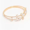 3032-cubic-zirconia-gold-leaf-bangle-bracelet-1.webp Cubic Zirconia Gold Leaf Bangle Bracelet