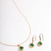3033-cubic-zirconia-gold-square-cushion-earrings-necklace-1.webp Cubic Zirconia Gold Square Cushion Earrings & Necklace
