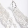 Cubic Zirconia Graduated Loop Cupchain Earrings