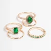 Cubic Zirconia Oval Halo Ring 5-Pack