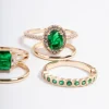 Cubic Zirconia Oval Halo Ring 5-Pack