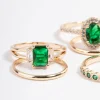 Cubic Zirconia Oval Halo Ring 5-Pack