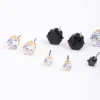 Cubic Zirconia Round Stud Earrings 6-Pack