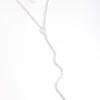 Cubic Zirconia Silver Y-Neck Necklace
