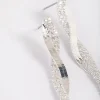Cubic Zirconia Snake Cupchain Drop Earrings