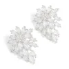 Cubic Zirconia Snowflake Cluster Earrings