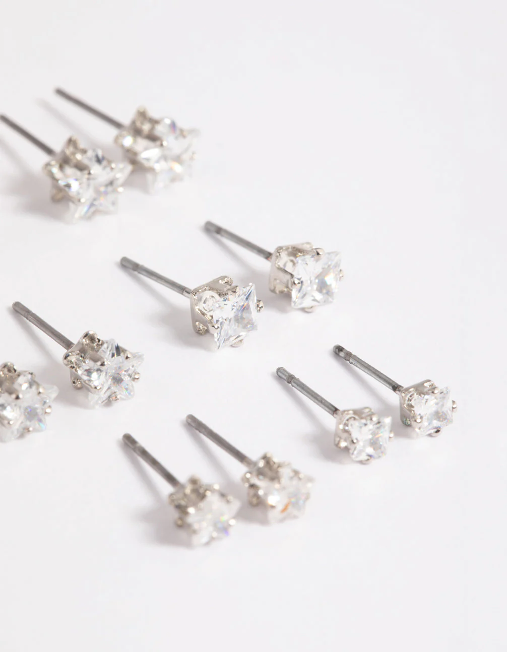 3046-cubic-zirconia-star-square-earrings-6-pack-5.webp Cubic Zirconia Star & Square Earrings 6-Pack