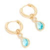 306-gold-plated-blue-cubic-zirconia-teardrop-huggie-earrings-2.webp Gold Plated Blue Cubic Zirconia Teardrop Huggie Earrings