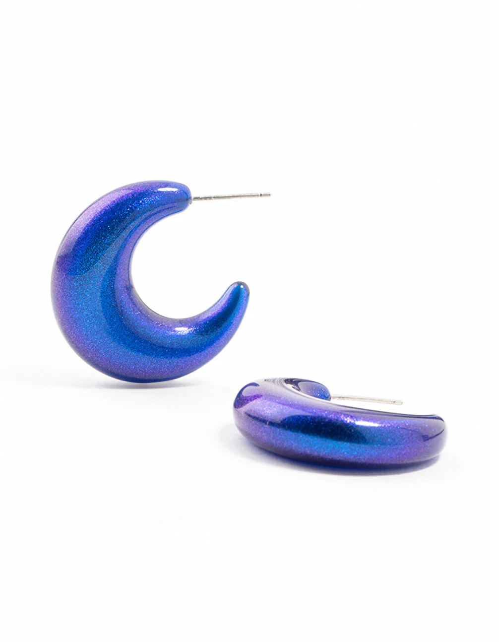 3065-dark-blue-coated-glitter-pacman-hoop-earrings-1.webp Dark Blue Coated Glitter Pacman Hoop Earrings