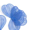 Dark Blue Coated Metal Wire Petal Stud Earrings