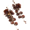 Dark Brown Acrylic Flower Petals Large Drop Earrings