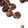 Dark Brown Acrylic Flower Petals Large Drop Earrings