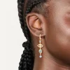 Gold Plated Blue Evil Eye Cubic Zirconia Drop Earrings