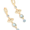 Gold Plated Blue Evil Eye Cubic Zirconia Drop Earrings
