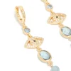 Gold Plated Blue Evil Eye Cubic Zirconia Drop Earrings