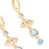 Gold Plated Blue Evil Eye Cubic Zirconia Drop Earrings