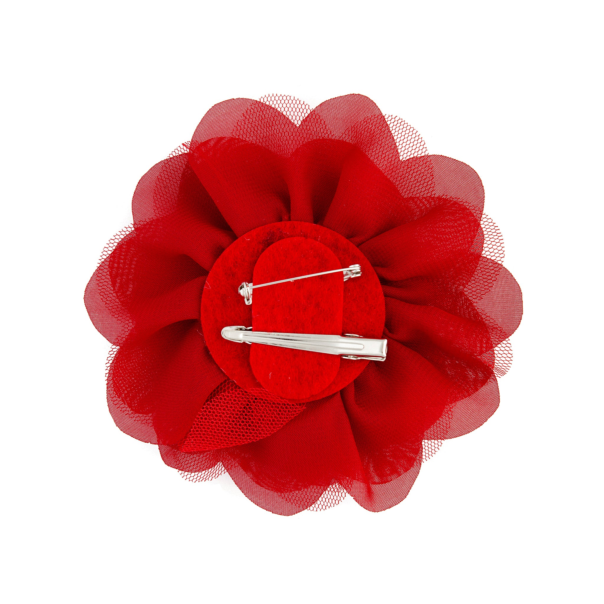 3076-deep-red-mesh-flower-clip-2.jpg Deep Red Mesh Flower Clip