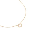 Gold Plated Brass Cubic Zirconia Hollow Flower Necklace