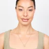 Gold Plated Brass Cubic Zirconia Hollow Flower Necklace