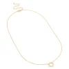 Gold Plated Brass Cubic Zirconia Hollow Flower Necklace