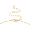 Gold Plated Brass Cubic Zirconia Hollow Flower Necklace