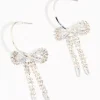 3085-diamante-bow-hoop-silver-earrings-1.webp Diamante Bow Hoop Silver Earrings