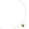Gold Plated Brass Emerald Cubic Zirconia May Birthstone Necklace