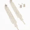 Diamante Cup Chain Multiple Stud Silver Earrings 2-Pack